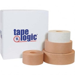 MSC Tape Logic T9107200 72mm x 1000' Kraft Water Activated Adhesive Packaging Tape Paper Backing, 5 mil Thick