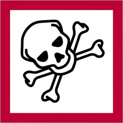MSC 2X2 SKULL&CROSS 500RL TAPE LOGIC PICTOGRAM LBL, Quantity: Each of 1