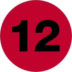 MSC 12 3 FLUOR RED 500/RL TAPE LOGIC NUMBER LABEL