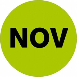 MSC NOV 2 FLUOR GRN 500RL TAPE LOGIC MONTH LABEL, Quantity: Each of 1