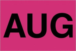 MSC AUG2X3FLUOR PINK 500RL TAPE LOGIC MONTH LABEL, Quantity: Each of 1