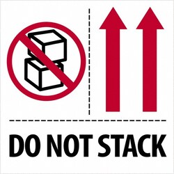 MSC Tape Logic IPM324 4" x 4" Red, Black on White Paper Shipping Label