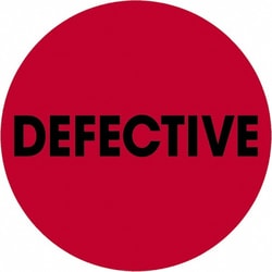 MSC DEFECTV CIRC RED 500RL TAPE LOGIC LABEL, Quantity: Each of 1