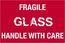 MSC&nbsp;2X3FRAG GLS WH/RD 500R TAPE LOGIC LABEL