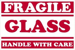 MSC&nbsp;2X3FRAG GLS RD/WH 500R TAPE LOGIC LABEL