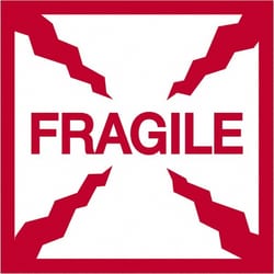MSC&nbsp;2X2FRAG RED/WHT 500RL TAPE LOGIC LABEL