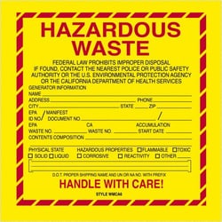 MSC Tape Logic DL7510 6" x 6" Yellow/Red/Black/Gray Vinyl D.O.T. Labels