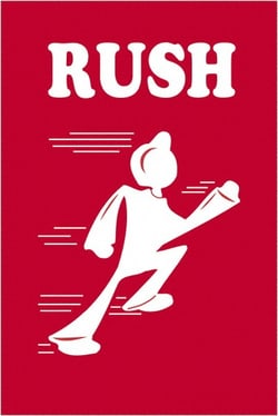MSC RUSH RED/WHT 500/RL TAPE LOGIC LABEL, Quantity: Each of 1