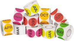 MSC 2 CIRCLE ASSORT 12/CS TAPE LOGIC MONTH LABEL, Quantity: Pack of 12