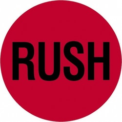 MSC&nbsp;RUSH RED/BLK 500/RL TAPE LOGIC SHIPPING LABEL