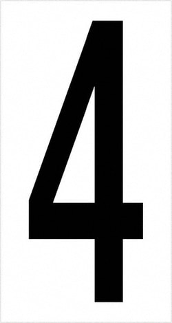 MSC Tape Logic DL9304 Pack of (50), 3-1/2" Black/White Vinyl Numbers For