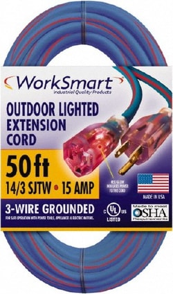 MSC Value Collection PS-AZB0130 50', 14/3 Gauge/Conductors, Blue/Red Outdoor