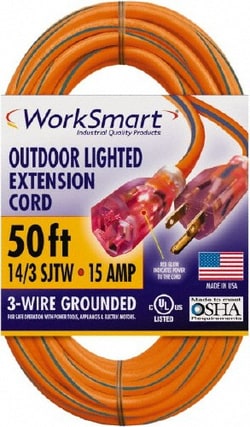 MSC&nbsp;Value Collection PS-AZB0140 50', 14/3 Gauge/Conductors, Orange/Blue Outdoor Extension Cord 1 Receptacle, 15 Amps, UL SJTW, NEMA 5-15P