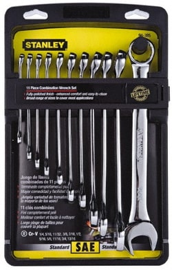 MSC Stanley 94-385W 11 Pc, 1/4 - 13/16", 12-Point Combination Wrench Set