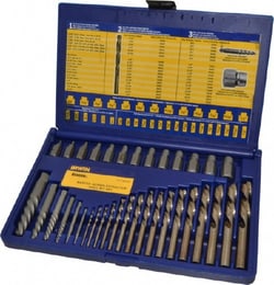MSC Irwin Hanson 11135ZR 35 Piece Spiral Flute Screw Extractor & Drill