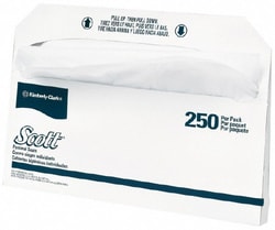 MSC Scott 39000 20 Qty 250 Sheet 17" Long x 14-1/2" Wide White Toilet Seat