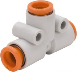 MSC SMC PNEUMATICS KQ2T07-00A 1/4" OD, Brass/Polybutylene Push-to-Connect