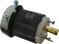 MSC Hubbell Wiring Device-Kellems HBL2341 480 VAC 20A NEMA L8-20P Industrial Twist Lock Plug 2 Poles, 3 Wires, 1 Phase, IP20, Self-Grounding, 0.36 to 0.93