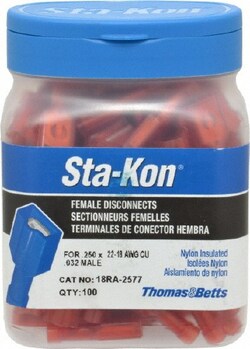 MSC Thomas & Betts 18RA-2577C 22 to 18 AWG Fully Insulated Female Wire