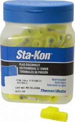 MSC Thomas & Betts RC10-250A 12 to 10 AWG Fully Insulated Female Wire Disconnect 1/4