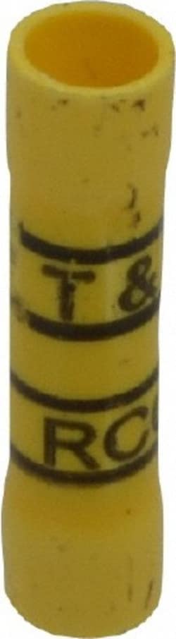 MSC Thomas & Betts 2RC10X 12 to 10 AWG Compatible, Vinyl Fully Insulated, Crimp-On Butt Splice Terminal 2 Wire Entries, Copper Contacts, Tin Contact Plating, 1.31