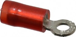 MSC&nbsp;Thomas & Betts RA18-4 22-16 AWG Partially Insulated Crimp Connection D Shaped Ring Terminal #4 Stud, 0.72
