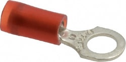 MSC&nbsp;Thomas & Betts RA18-10 22-16 AWG Partially Insulated Crimp Connection D Shaped Ring Terminal #10 Stud, 0.89