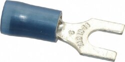 MSC Thomas & Betts RB14-6F #6 Stud, 18 to 14 AWG Compatible, Partially Insulated, Crimp Connection, Standard Fork Terminal 0.31