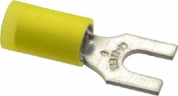 MSC Thomas & Betts RC10-8F #8 Stud, 12 to 10 AWG Compatible, Partially Insulated, Crimp Connection, Standard Fork Terminal 0.37