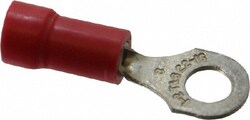 MSC Thomas & Betts 18RA-8 22-16 AWG Partially Insulated Crimp Connection D Shaped Ring Terminal #8 Stud, 0.97