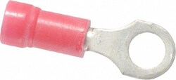 MSC&nbsp;Thomas & Betts 18RA-10 22-16 AWG Partially Insulated Crimp Connection D Shaped Ring Terminal #10 Stud, 0.97
