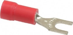 MSC&nbsp;Thomas & Betts 18RA-6F #6 Stud, 22 to 16 AWG Compatible, Partially Insulated, Crimp Connection, Standard Fork Terminal 1/4