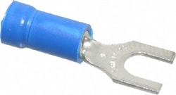 MSC&nbsp;Thomas & Betts 14RB-8F #8 Stud, 18 to 14 AWG Compatible, Partially Insulated, Crimp Connection, Standard Fork Terminal 0.31