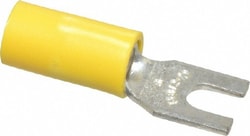 MSC Thomas & Betts 10RC-6F #6 Stud, 12 to 10 AWG Compatible, Partially Insulated, Crimp Connection, Standard Fork Terminal 0.31