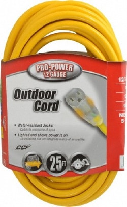 MSC Southwire 2587SW8802 25', 12/3 Gauge/Conductors, Yellow Indoor & Outdoor