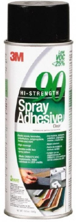MSC 3M 7000121418 24 oz Aerosol Clear Spray Adhesive High Tack, 200°F Heat