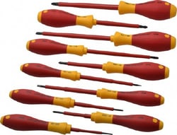 MSC Wiha 32093 10 Piece Phillips & Slotted Screwdriver Set Blade Sizes: