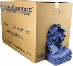 MSC PRO-SOURCE PS-N010-C67-50 25 Inch Long x 16 Inch Wide Virgin Cotton Rags Blue, Huck, Lint Free, 50 Lbs. at 5 to 7 per Pound, Box