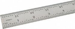 MSC SPI 13-854-5 18" Long, 1/64, 1/32" and 0.5, 1mm Graduation, Rigid Steel