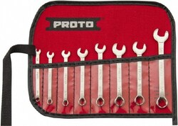 MSC Proto J1200EFS 8 Pc, 1/8 - 3/8", 6-Point Extra Short Combination Wrench