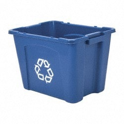 MSC Rubbermaid FG571473BLUE 14 Gallon Rectangle Blue Recycling Container