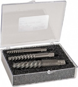 MSC Cleveland C00909 3 Piece Spiral Flute Screw Extractor Set Screw Range