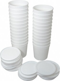 MSC Dynalon Labware 454415 16 oz Disposable Container PPCO, White, 3-5/8"