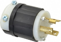 MSC&nbsp;Leviton 2621 250 VAC 30A NEMA L6-30P Industrial Twist Lock Plug 2 Poles, 3 Wires, 1 Phase, Self-Grounding, 0.385 to 0.86