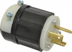 MSC&nbsp;Leviton 2321 250 VAC 20A NEMA L6-20P Industrial Twist Lock Plug 2 Poles, 3 Wires, 1 Phase, Self-Grounding, 0.385 to 0.78