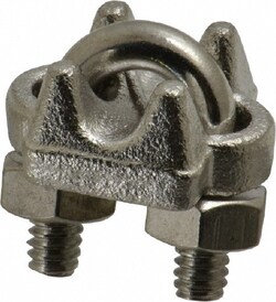 MSC Campbell 6403003 3/16" Wire Rope U-Bolt Clip 316 Stainless Steel, Quantity: