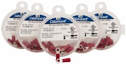 MSC&nbsp;Thomas & Betts TV18-6R-XV 22-16 AWG Partially Insulated Crimp Connection Circular Ring Terminal #6 Stud, 0.803