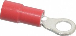 MSC&nbsp;Thomas & Betts TV18-8R-XV 22-16 AWG Partially Insulated Crimp Connection Circular Ring Terminal #8 Stud, 0.803