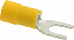 MSC Thomas & Betts TV10-10F-XV #10 Stud, 12 to 10 AWG Compatible, Partially Insulated, Crimp Connection, Standard Fork Terminal 0.283