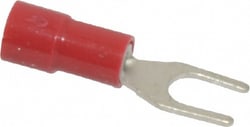 MSC&nbsp;Thomas & Betts TV18-8F-XV #8 Stud, 22 to 16 AWG Compatible, Partially Insulated, Crimp Connection, Standard Fork Terminal 1/4